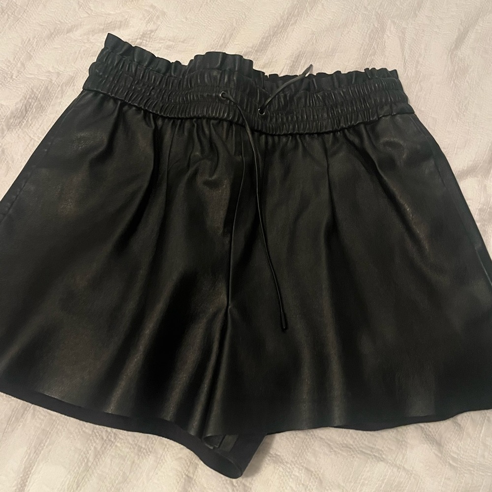 Black Women's Leather Shorts